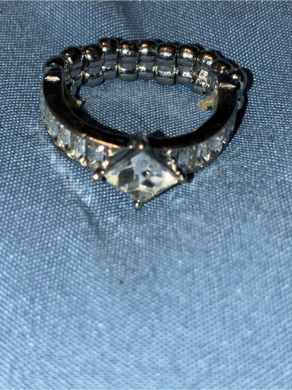 Silver-Tone Clear Stone Women's Ring